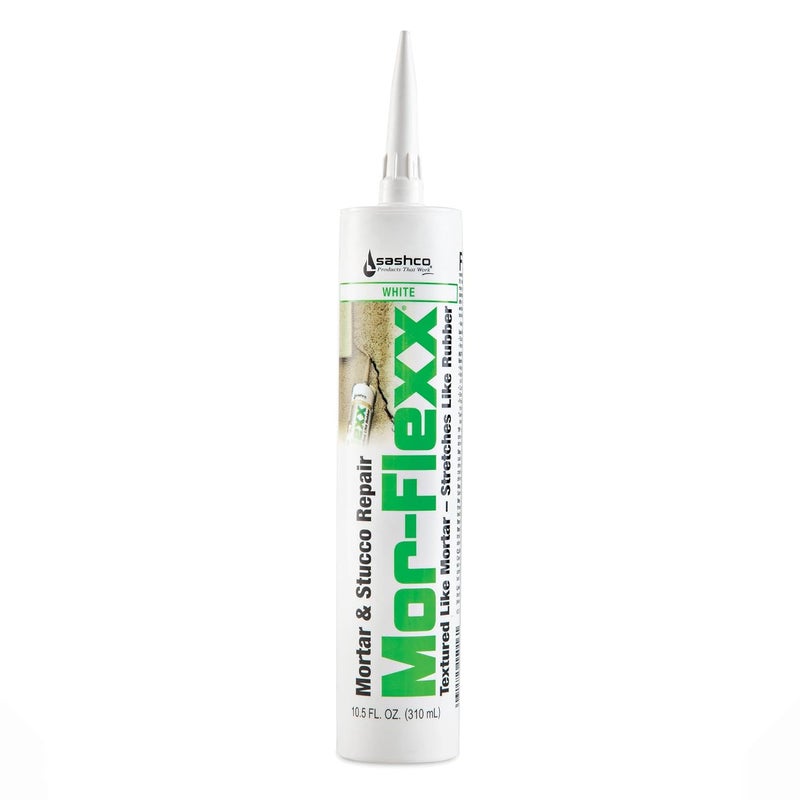 sashco Mor-Flexx Textured Caulk, White,10.5 oz (Pack of 1) - Image 1